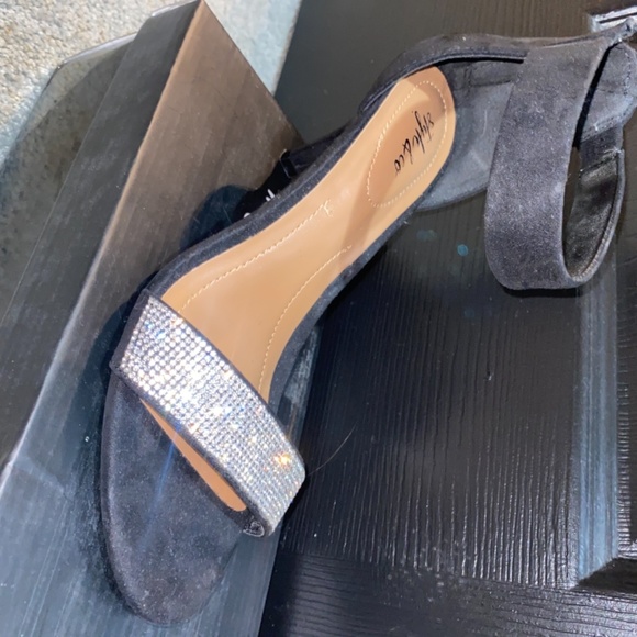 black suede bling heels - Picture 3 of 4